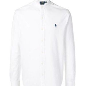 Ralph Lauren Mandarin collar White Linen Shirt